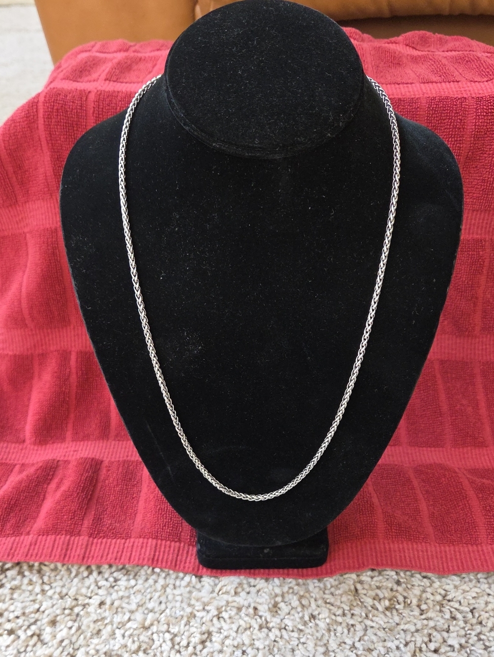 Silver-tone Wheat Chain Necklace 22 in.